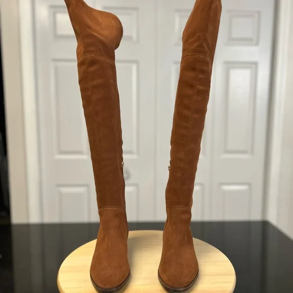Coach Tan Suede Over-the-Knee Boots - Picture 1 of 12